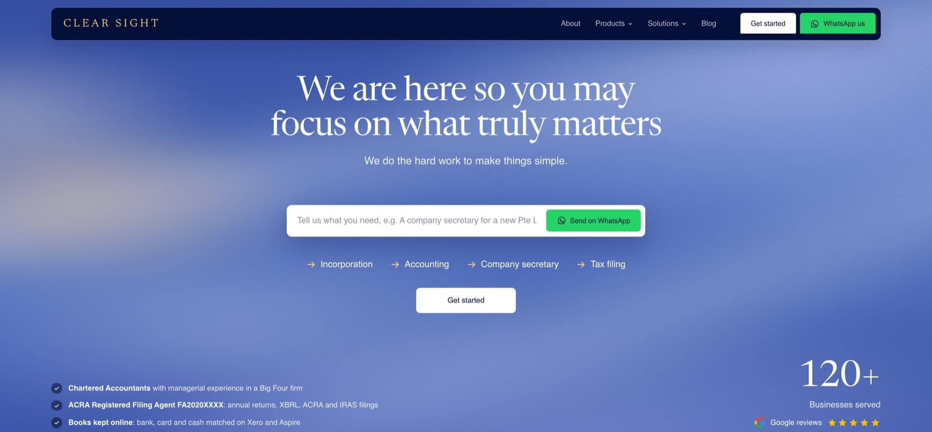 Example website for an accounting firm